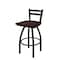 Holland Bar Stool Co 30" Low Back Swivel Bar Stool, Black Wrinkle, Dark Cherry Maple Seat 41130BWDCMpl - alternate 1